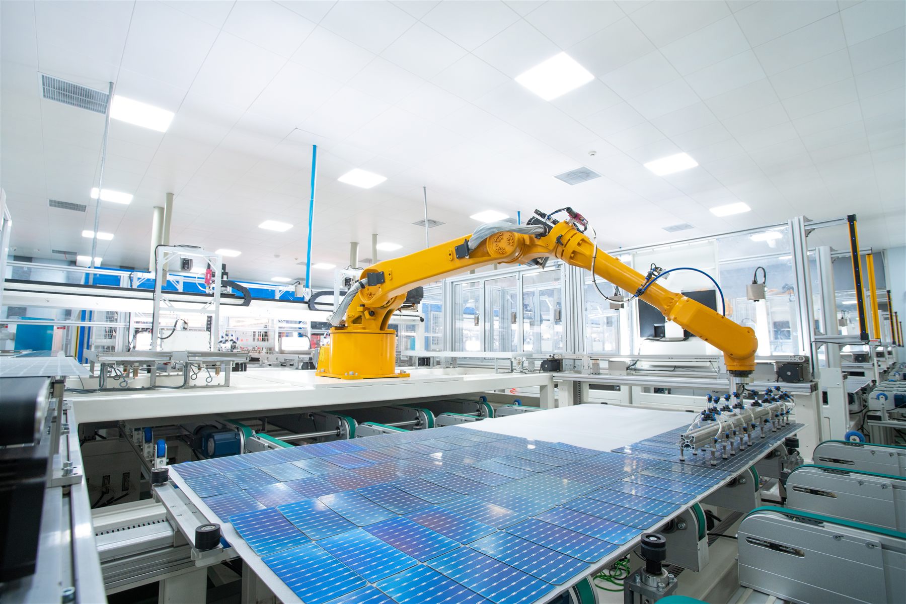 Photovoltaic module at a production line