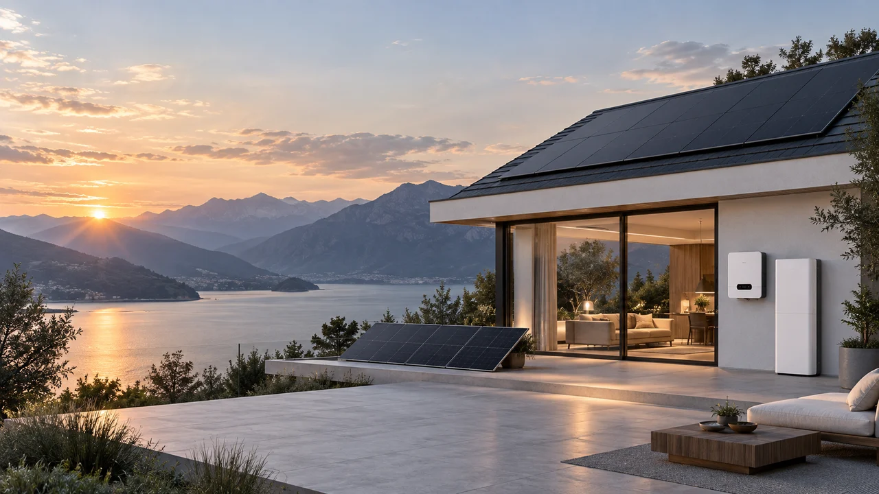 Illustrative residential solar, inverter and battery energy system