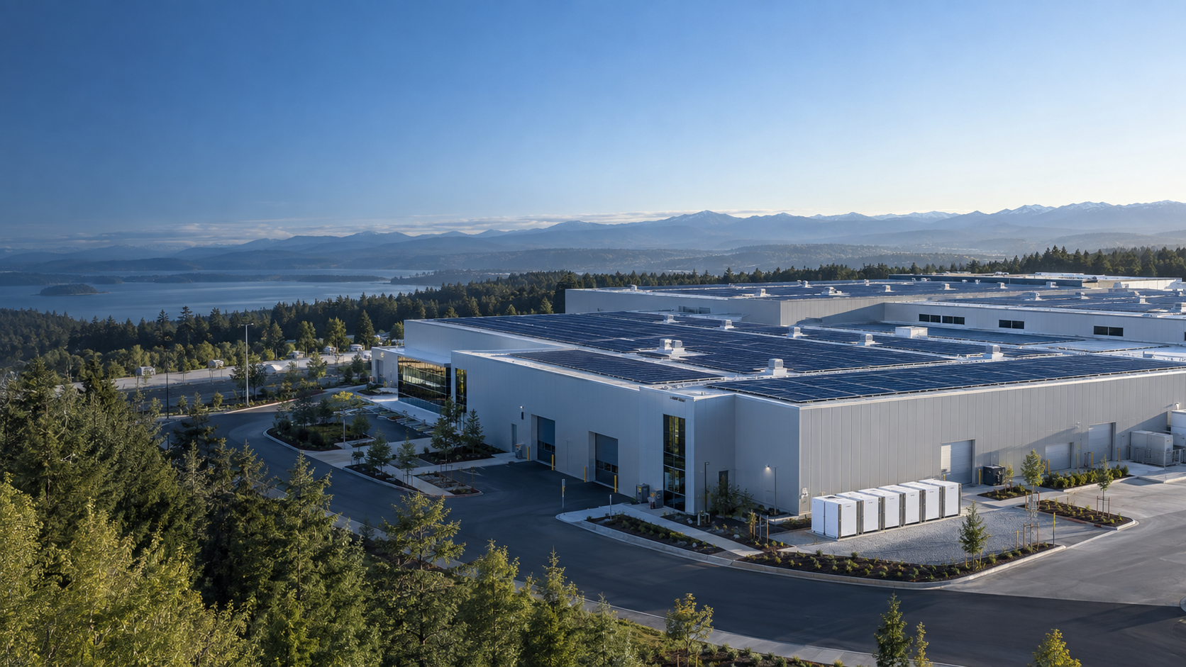 Illustrative commercial facility with rooftop solar and energy storage